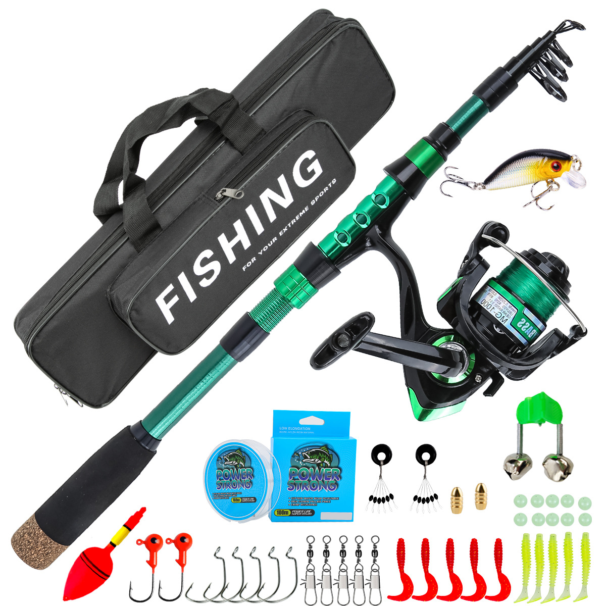 1.8-metrowy zielony teleskopow – Fishing Equipment Box recenzja i cena