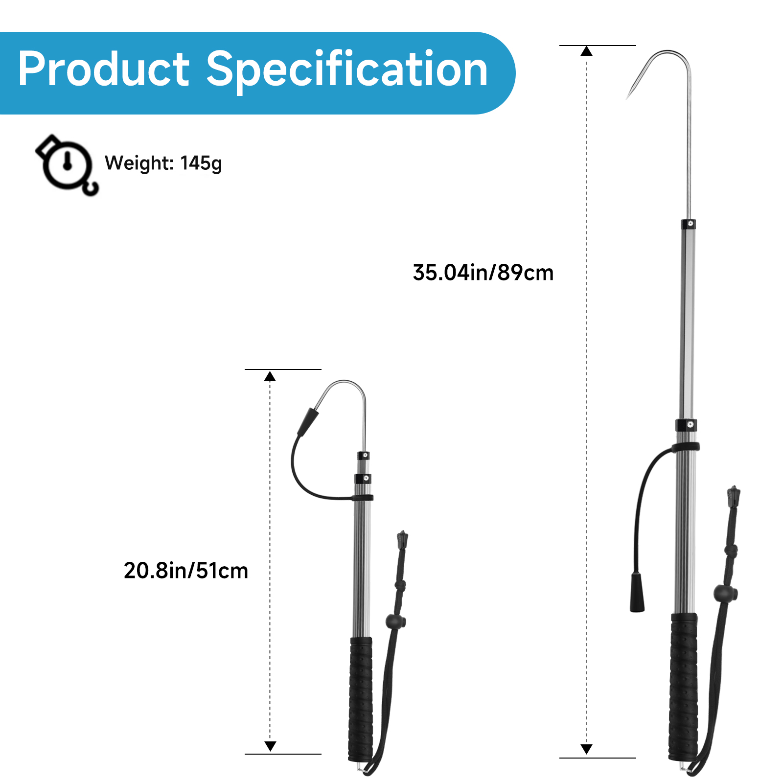SANLIKE 90cm teleskopowy hak w – Saltwater Fishing Hook recenzja i cena
